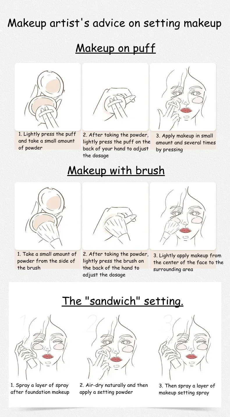 L'ADORE スノーフレーク ウェット＆ドライ プレスドパウダー セッティングパウダー フェイスメイクアップ オイルコントロール ロングラスティング コントゥア コンシーラー レアビューティー