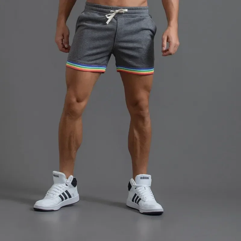 

New Rainbow Striped Shorts for Gym Workout Outdoor Running Comfortable Lightweight Quick Dry Sports Shorts for Men Women