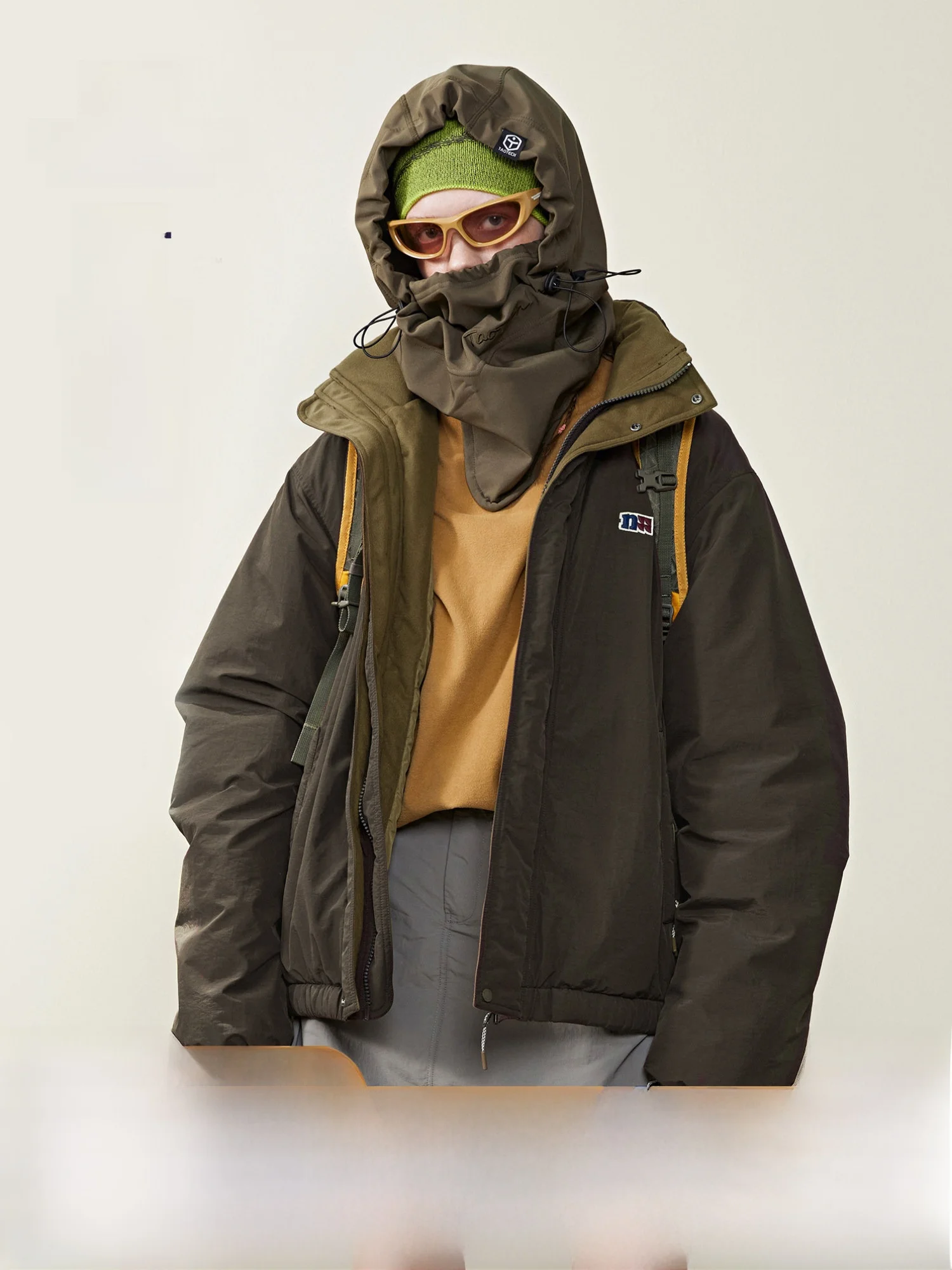 

Nome Lightweight Cotton Jaet Outdoor Autumn Winter Stand Collar Warm Hat Inteated Cotton Clothes for Men Youth Sle