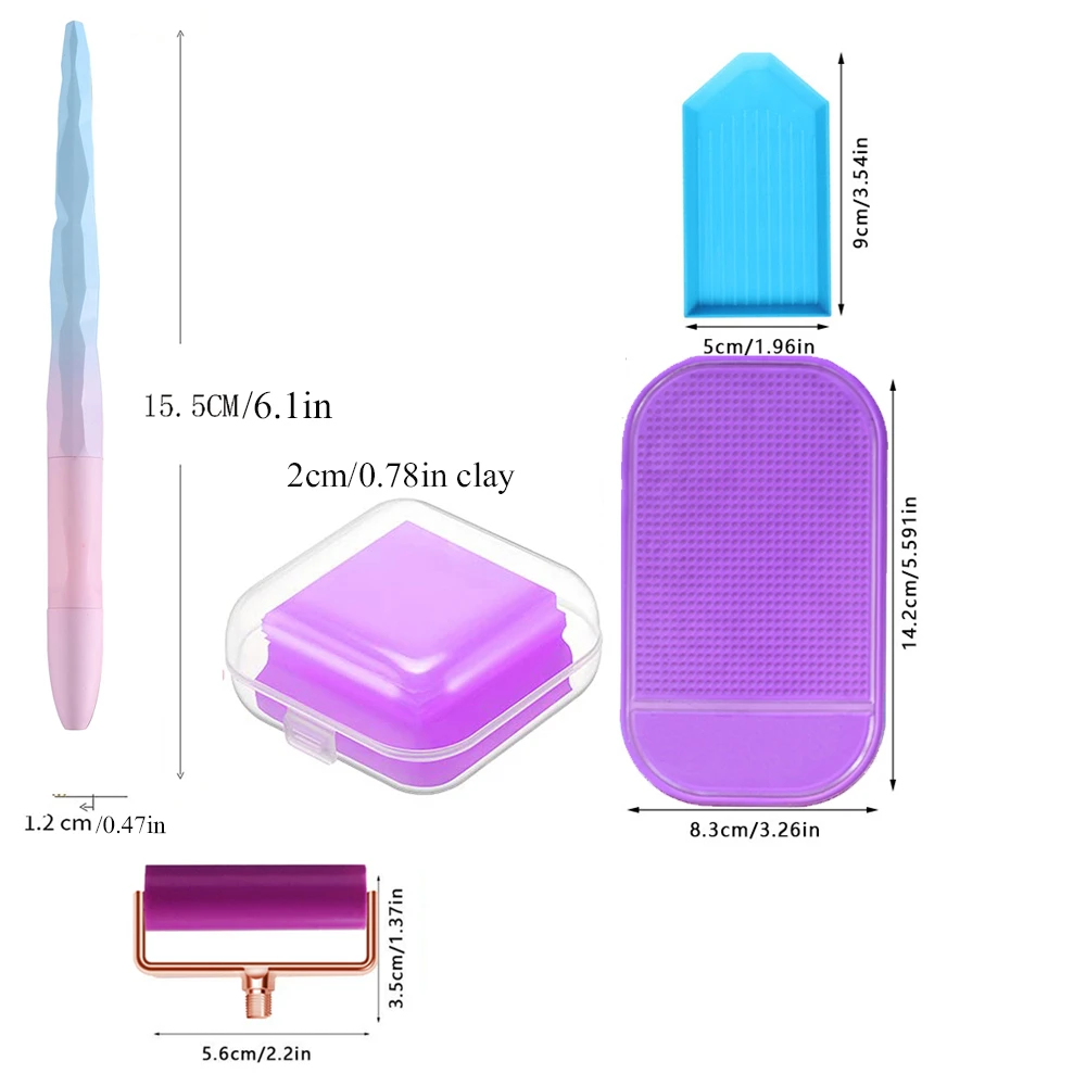 Strumento per penna per trapano a punta per pittura diamante 5d con punte in plastica di ricambio penne vassoi per fango in cera di Caly Kit di