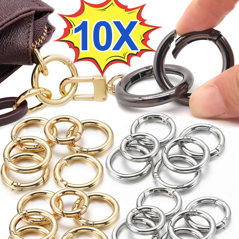 22-30mm Metal Round Carabiner Keychain Bag Clips O Ring Spring Clasps for DIY Jewelry Openable Hook Dog Chain Buckles Connector