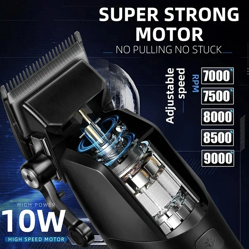 KEMEI 1858 DLC Blade Electric Hair Clipper Professional Barber Hair Trimmer Usb Rechargeable Men Beard Hair Cutting Machine