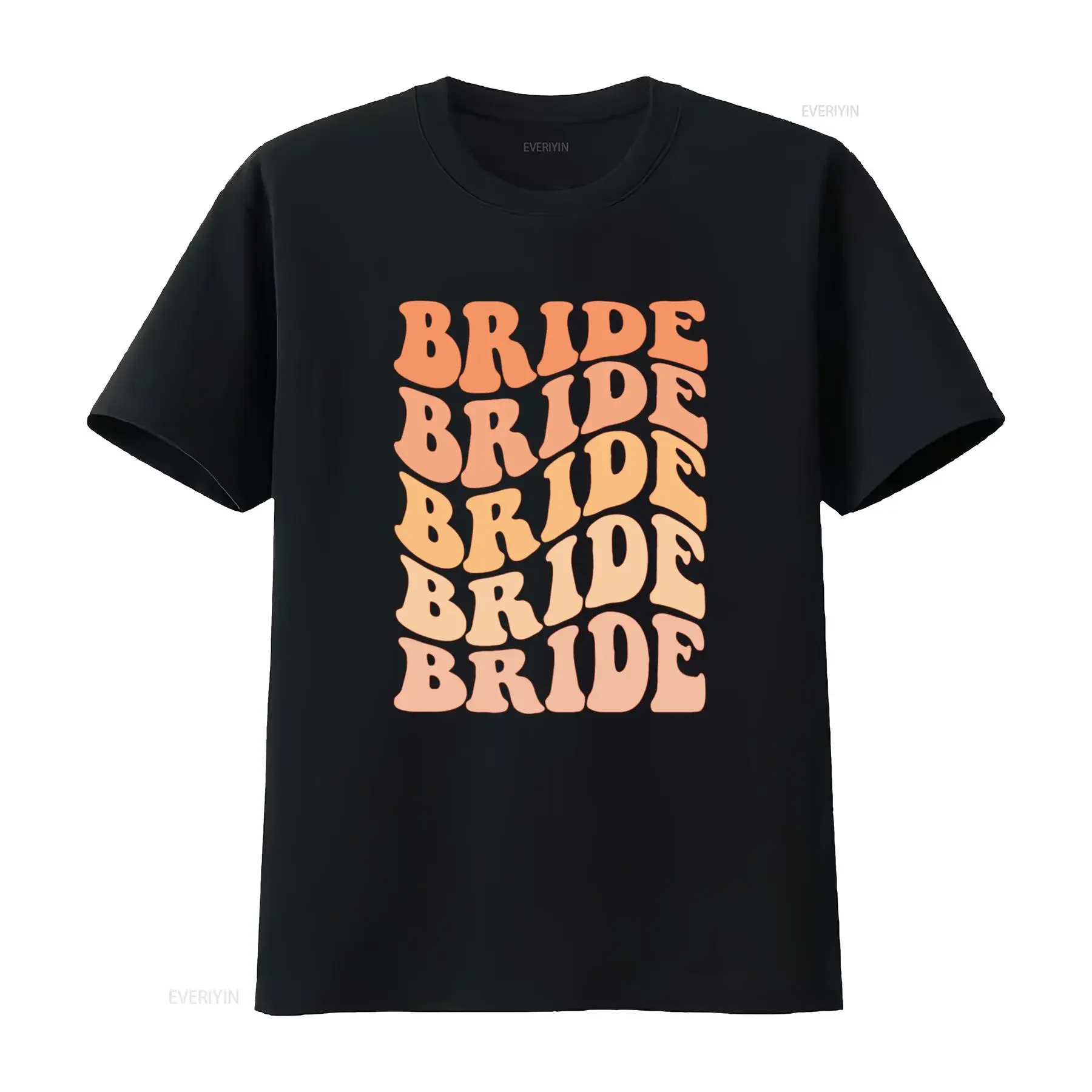 Groovy Retro Bride Stacked Letter Print Bachelorette Bridal Shower Casual T Shirt vintage Washed Comfortable homme fashion