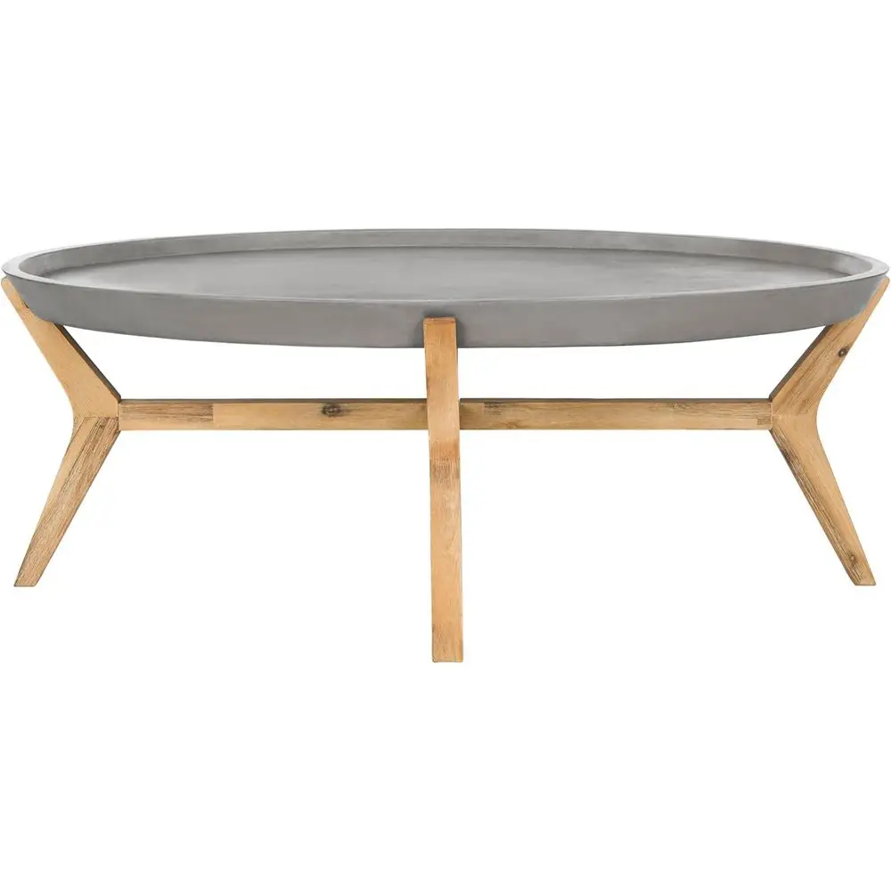 

Бетонный овальный журнальный столик Hadwin Collection, серый, для улицы и дома, 31.5 дюймов