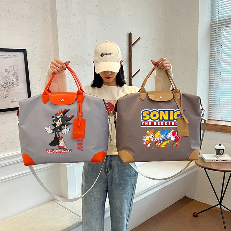 Sonics Travel Bag Women Men Handbags Cartoon Anime Graphic Print Tote Bags Portable Large Capacity Carry on Luggage Party Gifts