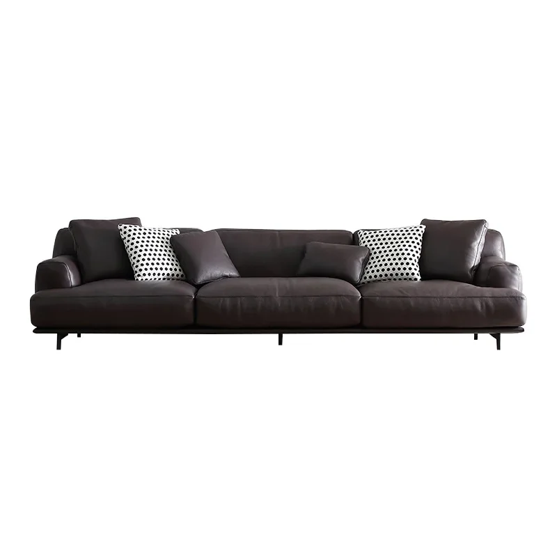 Large and small apartment modern simple Italian minimalist down living room leather sofa wholesale
