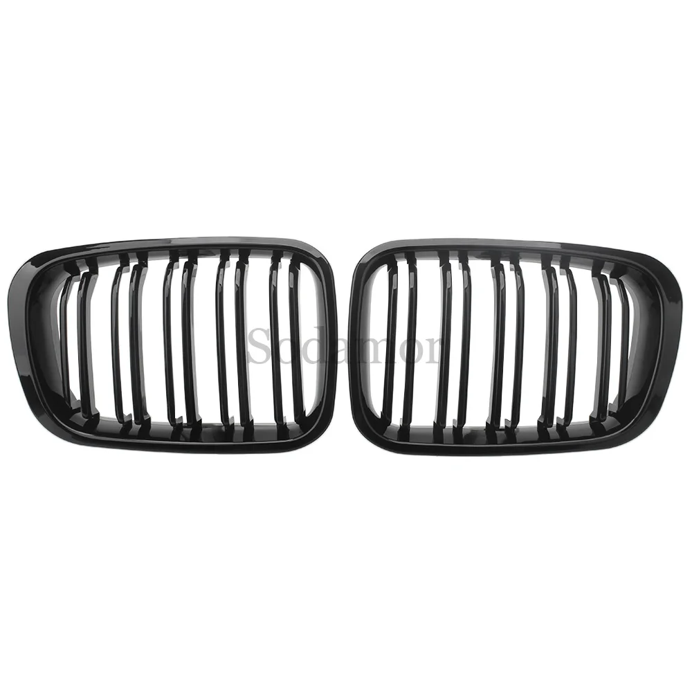 

Kidney Front Grilles Grill Details For Kidney Grille BMW 3 Series E46 4 Doors 98-01 M version Double-line Glossy Black grid