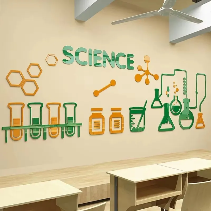 Modern Style Home Decoration Wall Stickers 3D Acrylic School Classroom Wall Stickers Living Room 3D Stereo Large Wall Stickers