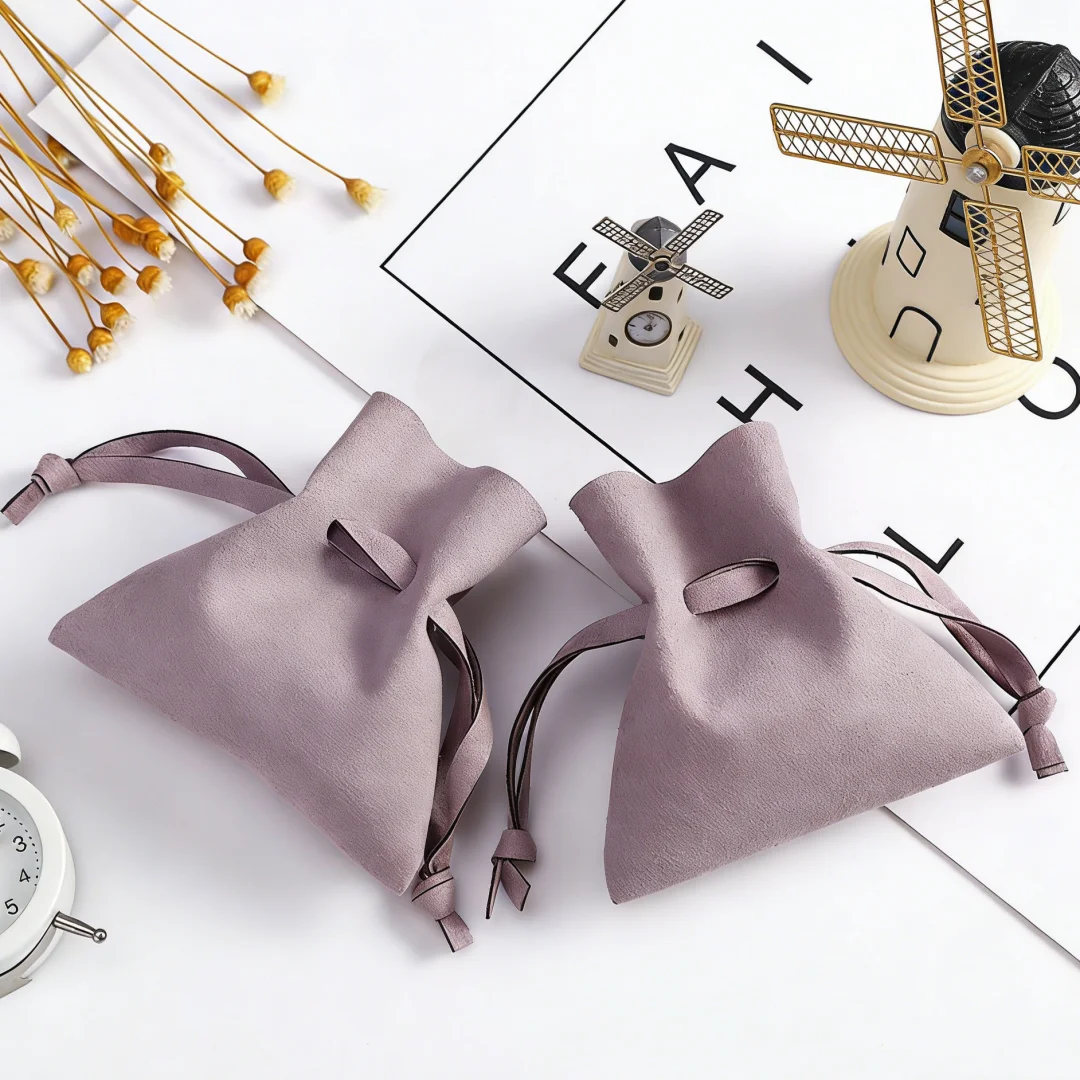 10Pack Microfiber Organizer Bag Portable Storage for Thin Ring Hoop Earring Hair Clip Charm Bracelet Business Trip Jewelry Bag