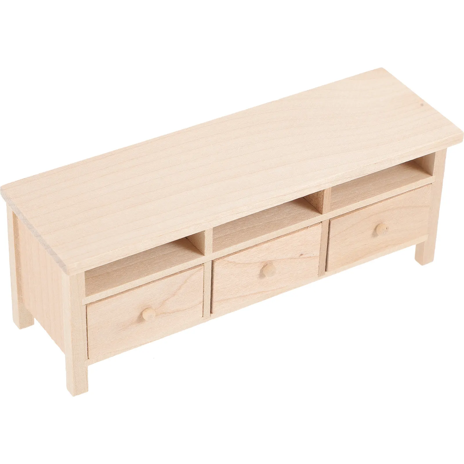 

Miniature Wood TV Cabinet Sturdy Smooth Surface Decorative Mini House Furniture Accessory Realistic Lightweight Mini Decor