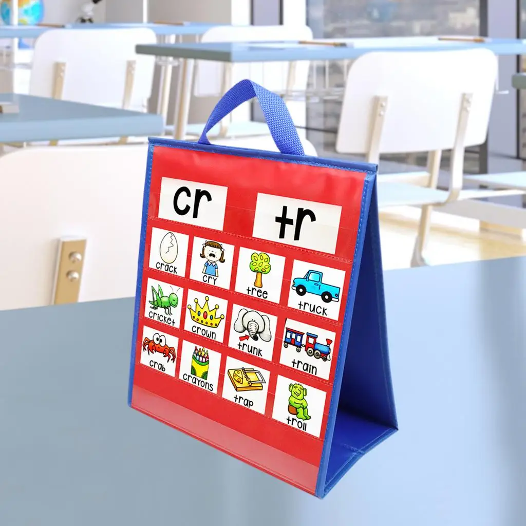 Multipurpose Portable Wall Standing Numbers Cards Holder Hanging Classroom Teaching Pocket Supplies Prop