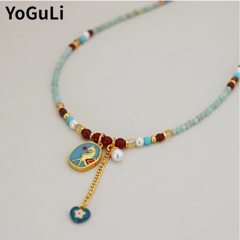 

Fashion Jewelry Vintage Temperament Multi Bead Pendant Necklace For Women Female Gifts Delicate Design Accessories