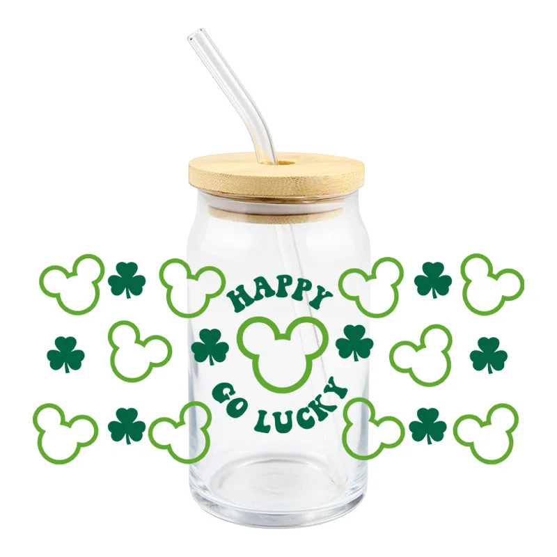 

Наклейки St Patrick'S Day UV DTF для кружек, кружек, чашек, Модные Зеленые дизайнерские этикетки с логотипом, пользовательская печать UV DTF, обертывания чашек