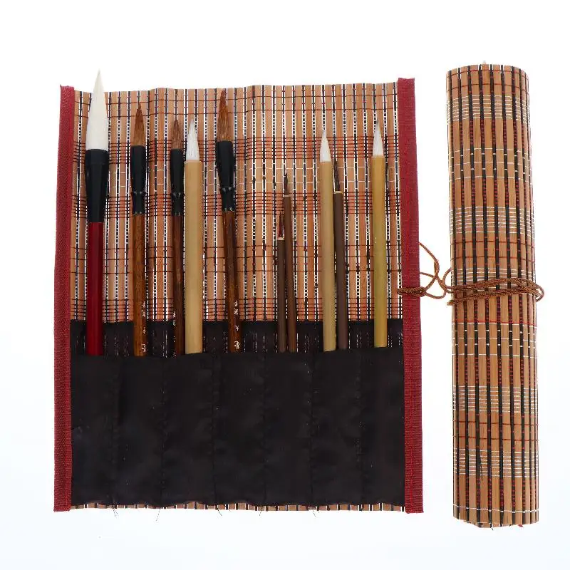 10Selected Chinese Brush Set Professional Level Calligraphy/Chinese Painting Brush Comes With A Portable Storage Bag