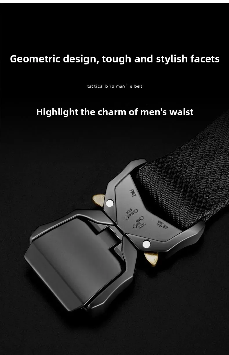 Taktischer Gürtel für Herren, mit automatischer Schnalle, ohne Metall, aus Kunststoff und Nylon, militärischer Gürtel, strapazierfähig, für Outdoor-Aktivitäten, Abenteuer, Training, als Taillengürtel für Hosen. – Detail 6