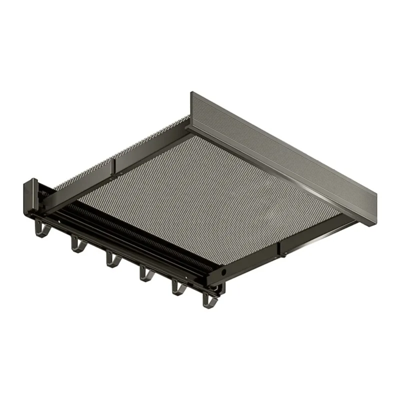 Foldable Bathroom Bath Towel Rack Clothes and Hat Rack with Hooks Punch-Free Towel Toilet Storage Storage Shelf