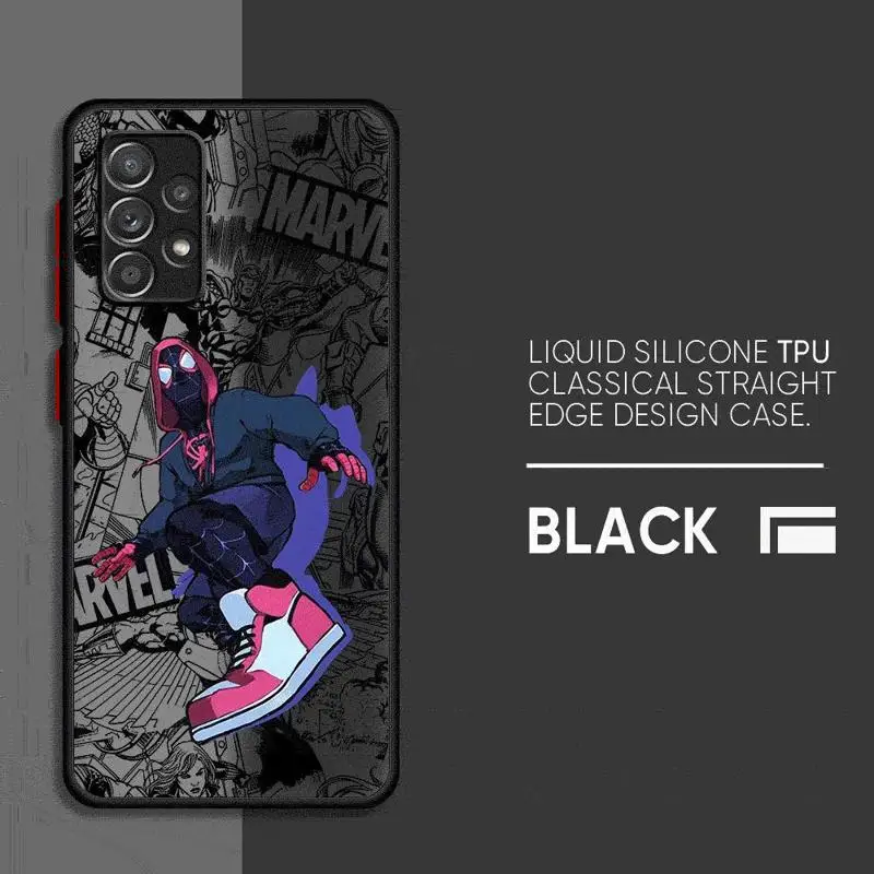 Spiderman Marvel Cool Phone Case for Samsung Galaxy A35 A12 A13 A14 A22 A23 A24 A32 A33 A34 A52 A53 A54 A72 A73 5G Matte Cover