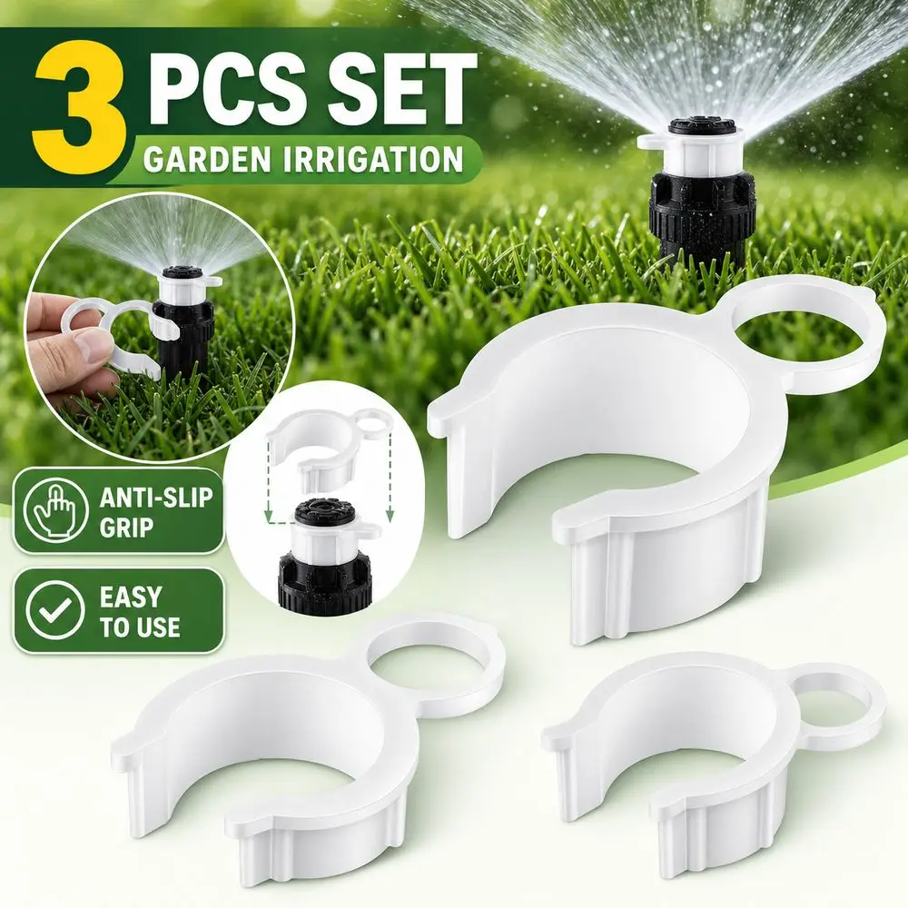 3PCS Plastic Sprinkler Tool Set Weather Resistant Snap Fit Rotor Retaining Tool Portable Sprayer Nozzle