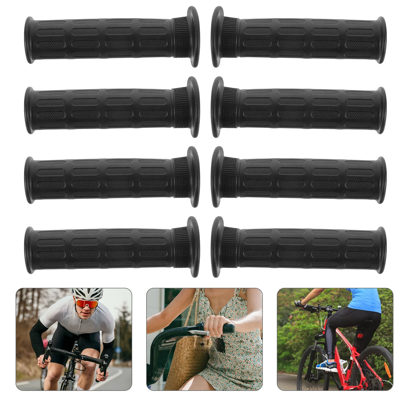 

8Pcs Bike Handlebar Grips Durable Rubber Material Non-Slip Comfortable to Install Cycling Accessories