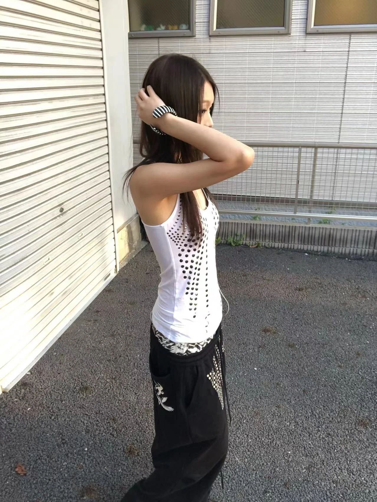 Karrcat Trashy Y2k Metall Polka Dots Tanktop Grunge Ästhetik Pailletten Tanktop Vintage Punk Ärmellos Streetwear Amerikanisch Retro – Detail 8