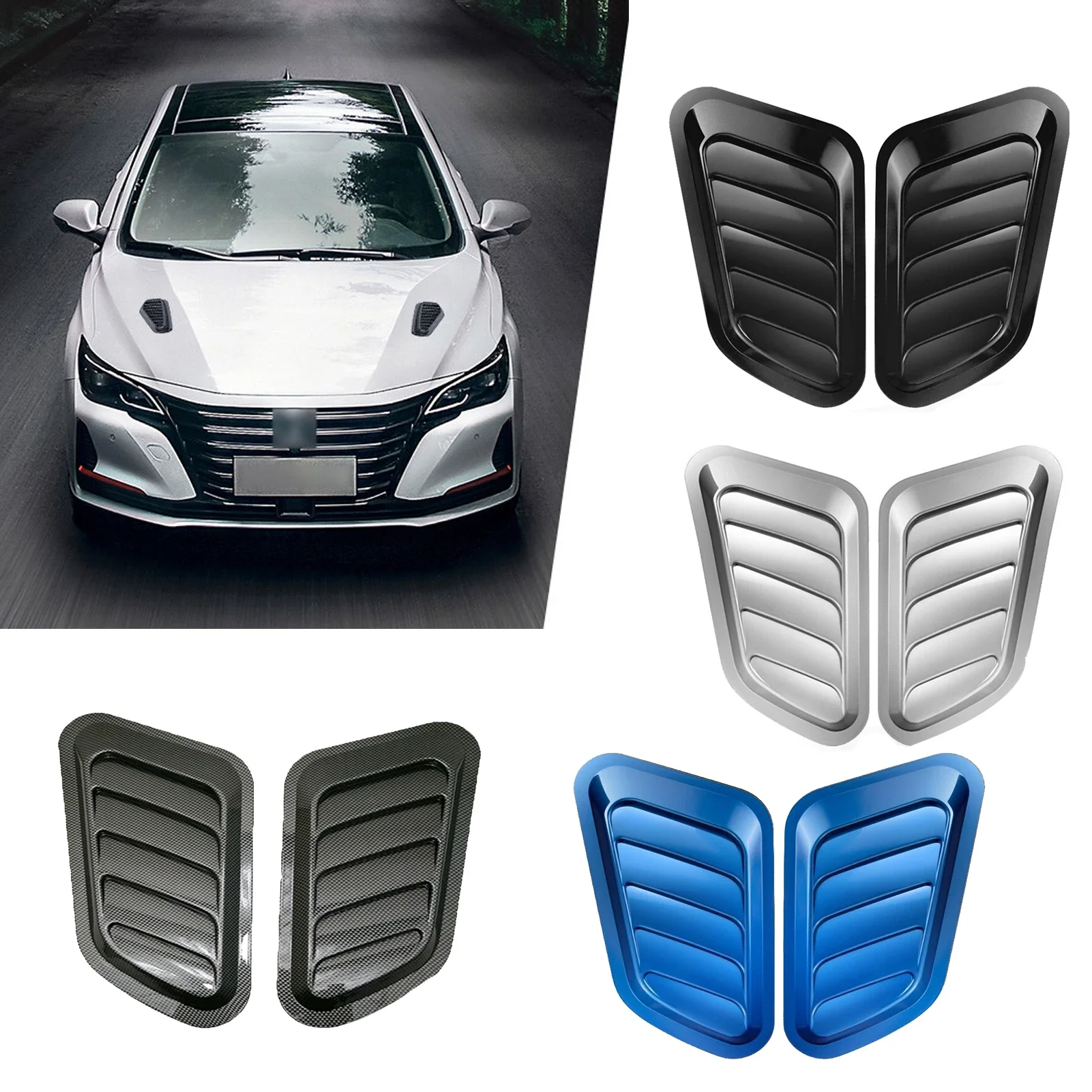 

Carbon Fiber Car Side Vent Air Flow Intake Sticker Auto Bumper Fender Hood Scoop Bonnet Vent Cover Sticker Accessories