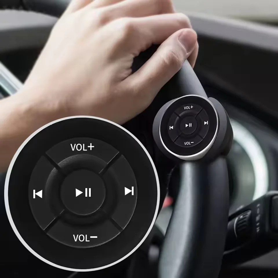 Bluetooth Remote Control Wireless Steering Media Button Cellphone Music Playback Car Steering Wheel Media Remote for iOS Android