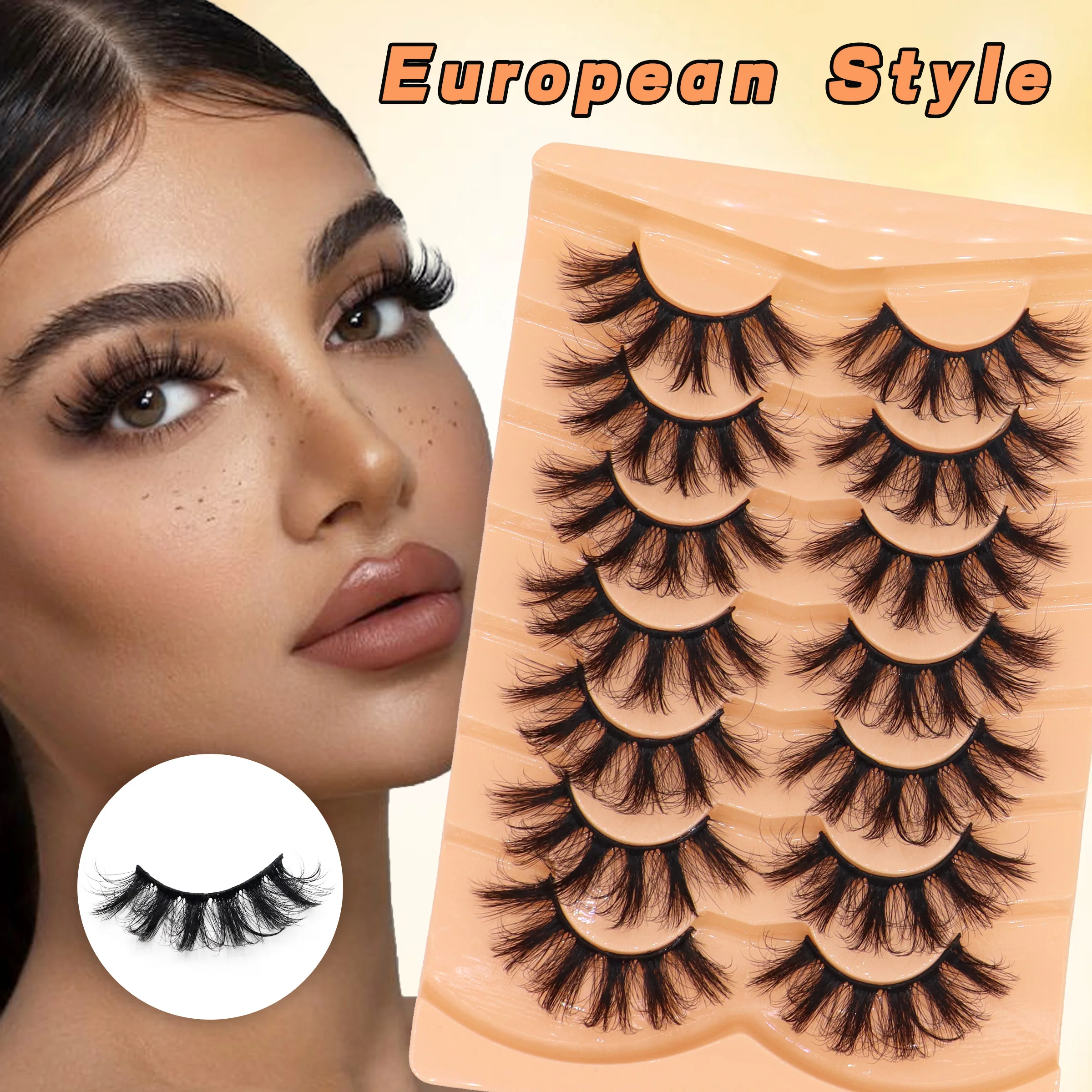 European‑Style Fluffy 3D Full‑Strip False Lashes Messy Multi‑Layered Assorted Styles Ideal For Stage And Other Occasions