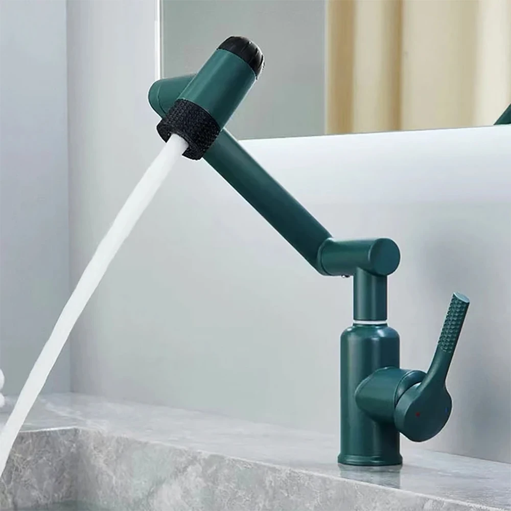 

White Gray Silver Bathroom Basin Faucet Deck Mounted Hot Cold Mixer Sink Faucet Manipulator 360 ° Rotation Universal Water Taps