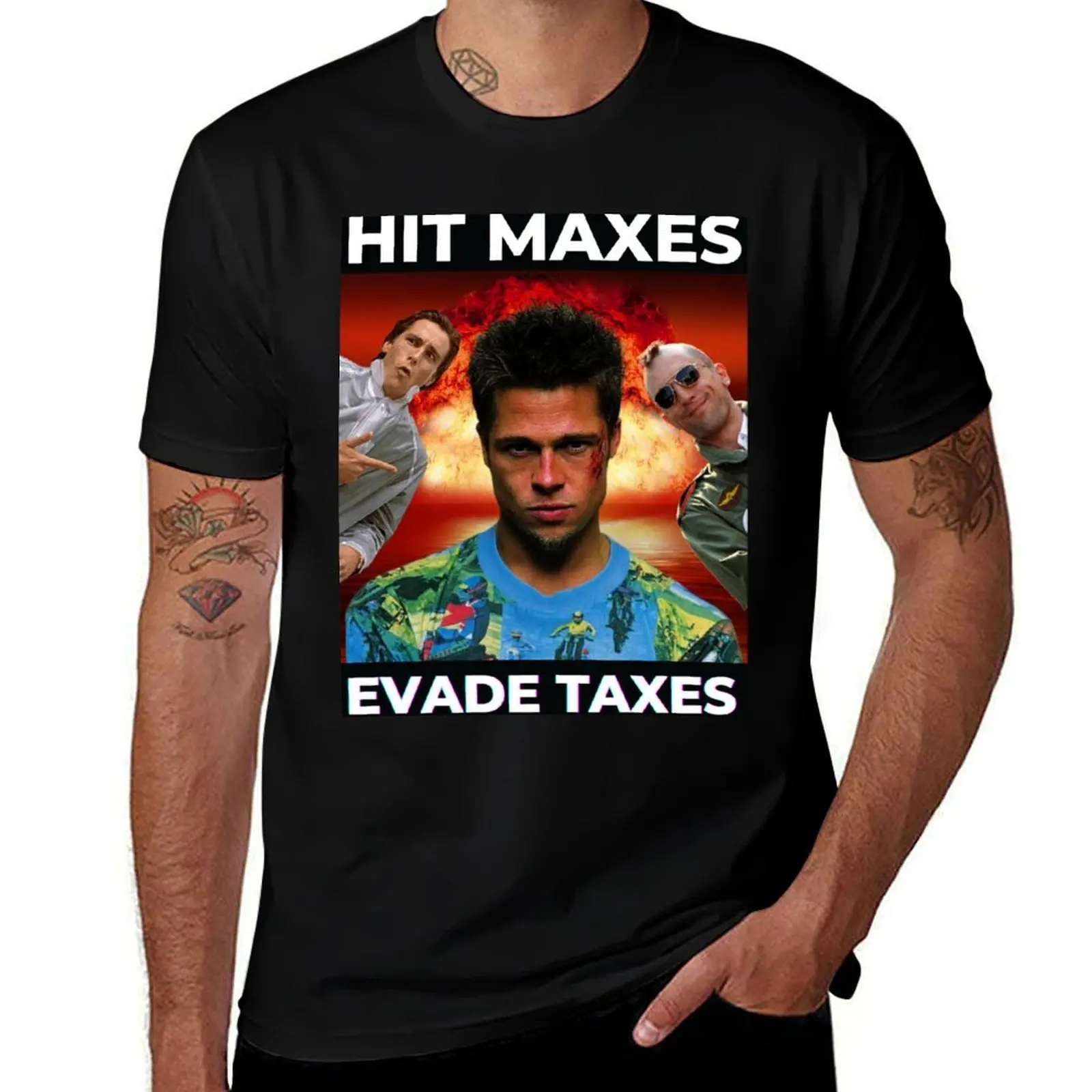 Hit Maxes Evade Taxes T-Shirt t shirts for man graphic vintage funny t shirts man T-Shirt