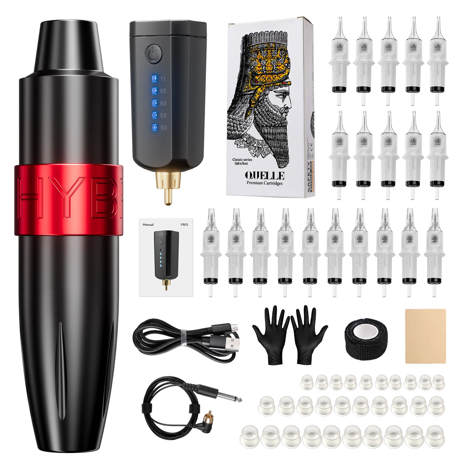 

STIGMA Wireless Tattoo Pen Kit With Tattoo Power Supply 1600mAh Cartridges Accessories For Tattooist Makeup Tattoo Machine Kit