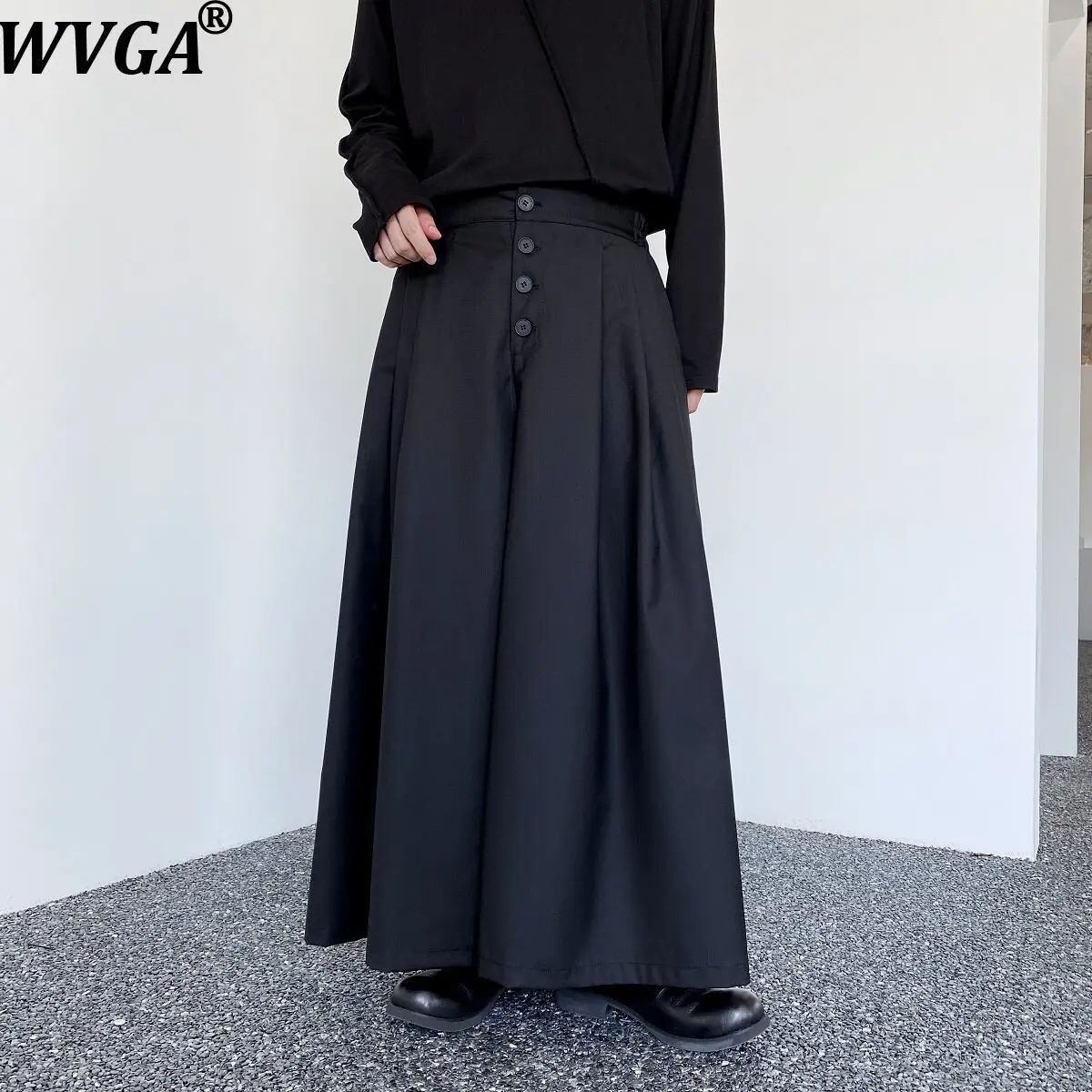 WVGA Dark Style High Waisted Wide-leg Skirt Pants For Man Spring Autumn Versatile Loose Niche Chic Casual Streetwear Ins W21574