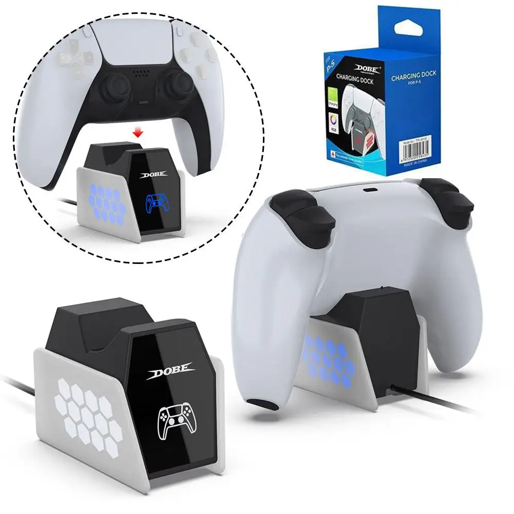 

For Controller Charger Dock with Light USB Charger Stand Dock Station for Playstation 5 Single Wireless Controller N EWW T8Z4