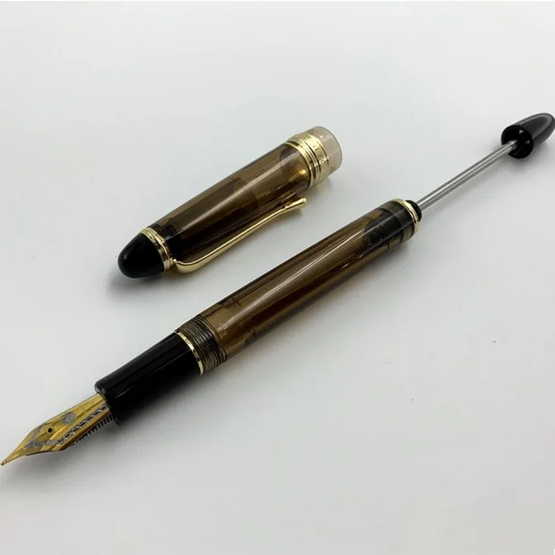 YONGSHENG 699 półprzezroczyste pióro wieczne próżniowe wypełnienie EF 0,38 mm/F 0,5 mm stalówka szkolne materiały biurowe artykuły papiernicze prezent do pisania — zdjęcie produktu 6