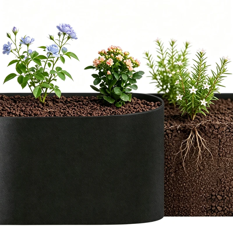 Black Plastic Garden Edging Roll, Flexible Landscape Border Strip, Root Barrier for Lawn, Flower Beds and Trees