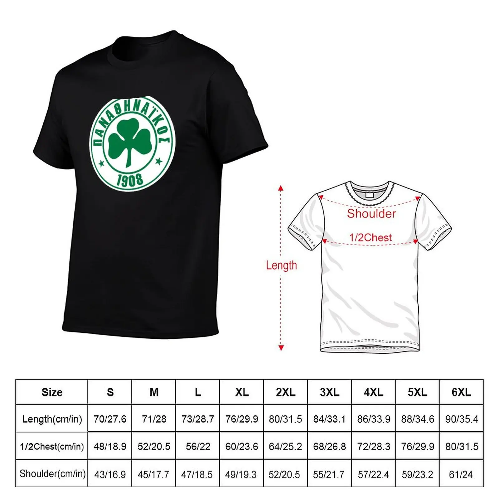 Panathinaikos Greek Football Sports Fans PAO Athens T-Shirt Trendy Casual Short Sleeve Shirt