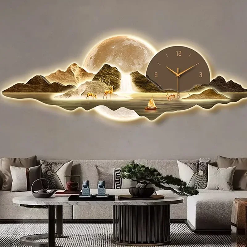 Relaxing Interior Wall Clocks Living Room Art Mural Modern Big Wall Watch Minimalist Nordic Replica Reloj De Pared Home Decor