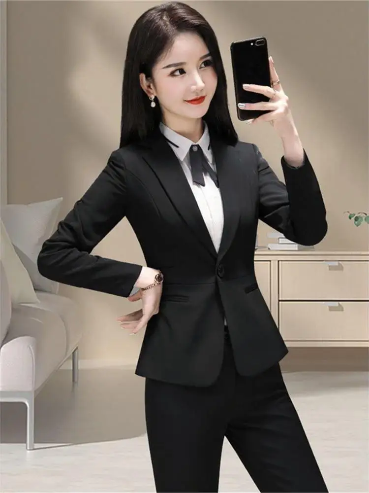 

Ele Bla Suit Jaet для женщин ort Sle Profional Спецодежда Идеально подходит для интервью и офисной чистки китайского бренда