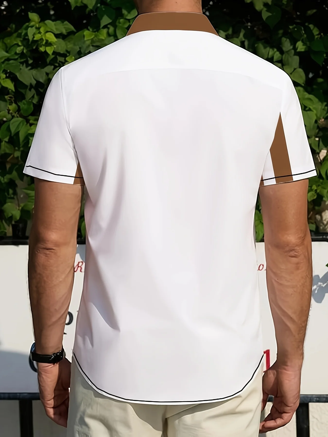 القميص الرجالي الجديد بأكمام قصيرة لصيف 2025 قابل للتنفس وخفيف الوزن كاجوال وعصري مع طبعات مخططة #4