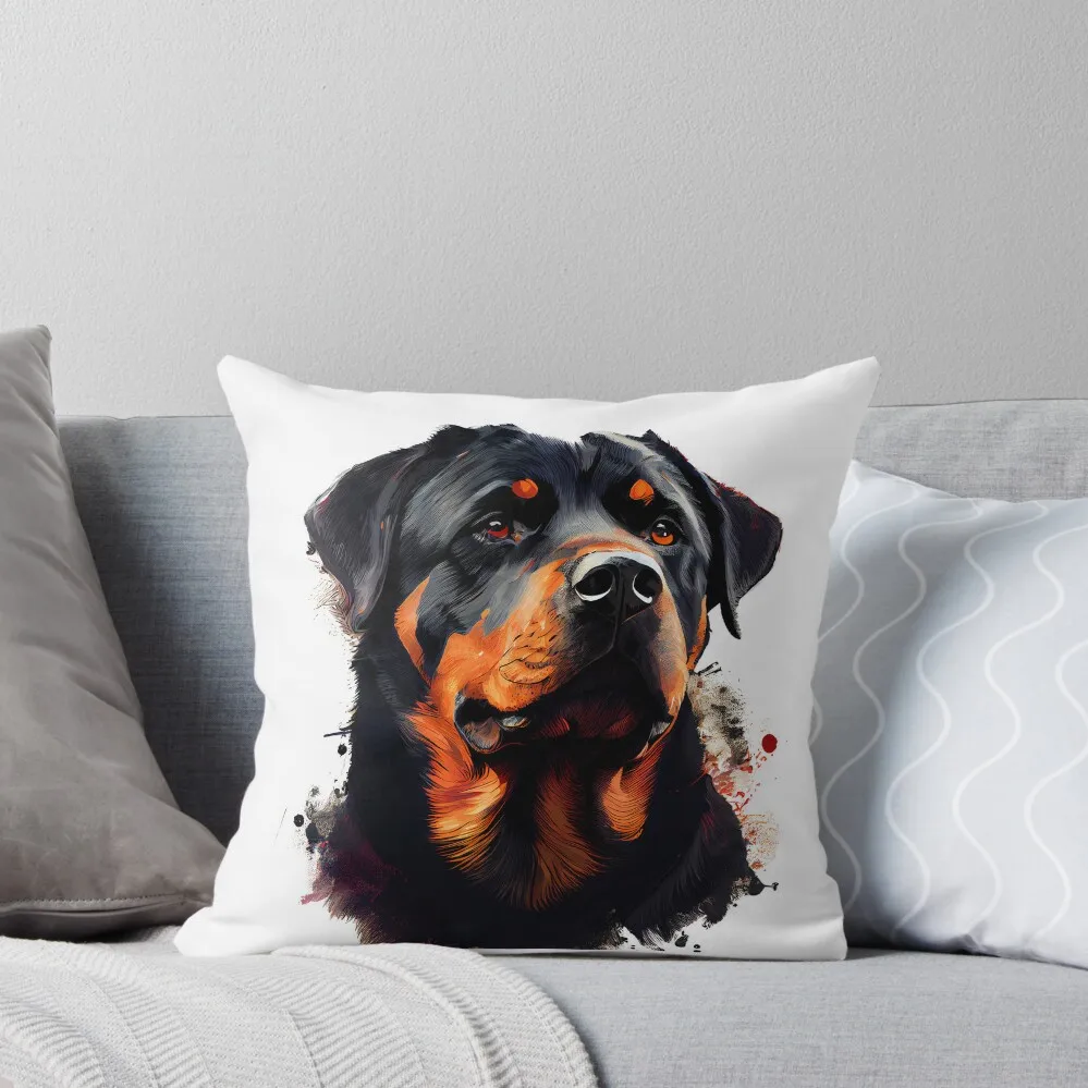 

Rottweiler Throw Pillow anime girl Room decorating items