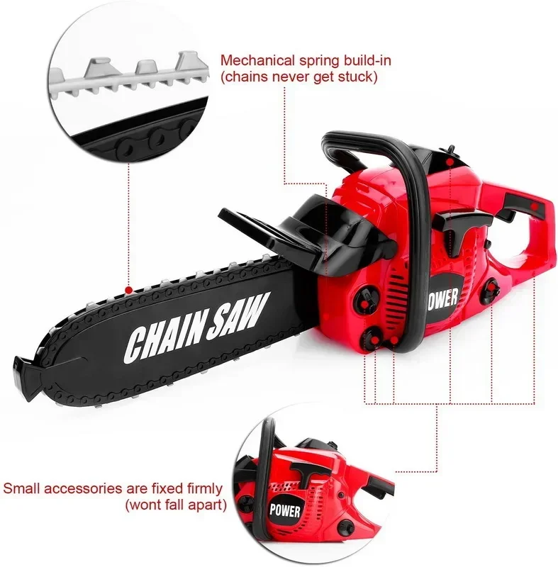 Big Size Electronic Chainsaw Toys Kids Pretend Play Toy Power Rotating Chainsaw With Sound Electric Repair Tools Toys For Boys