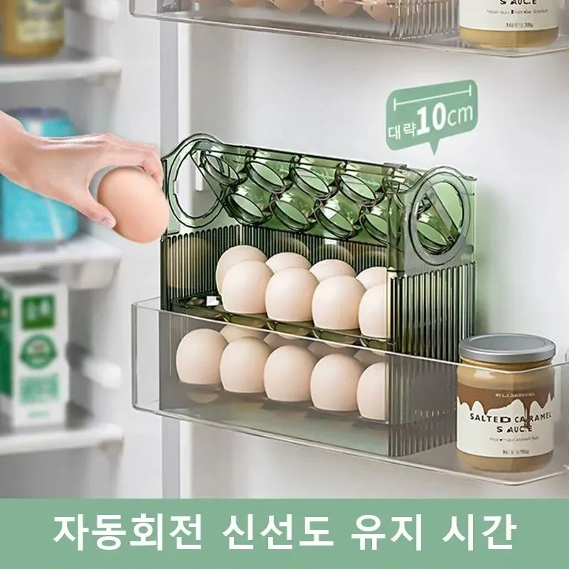 Kitchen Large Capacity Egg Fridge Storage Box - Portable Multi-Layer Egg Tray Organizer, Convenient Opening/Closing Egg Holder image 4