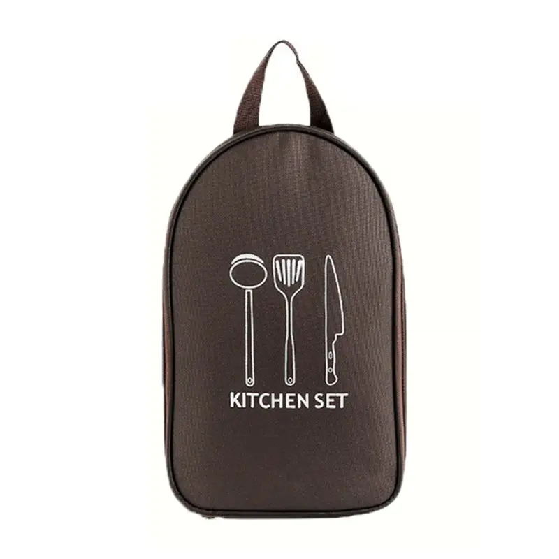 

ABGH-Outdoor Cooking Set Camping Storage Tableware Portable Cooking Utensil Tableware Pouch Picnic Utensil Eight-Piece Set