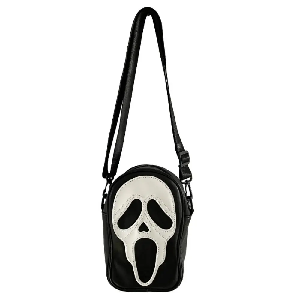 Solid Color Devil Ghost Shoulder Bag Creative Zip Small Bag Skull Crossbody Bag Korean Style PU Travel