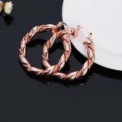 Charms 18K gold 4cm Rope Round hoop earrings 925 Sterling Silver Fashion Jewelry Wedding party popular Brands Holiday gifts