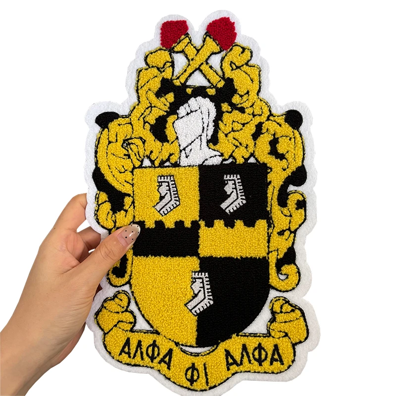 Chenille Old Gold Greek Number 1906 Alpha Phi Alpha Fraternity Towel Embroidery Hot Press Iron Patch for Man\'s Jackets Hoodies