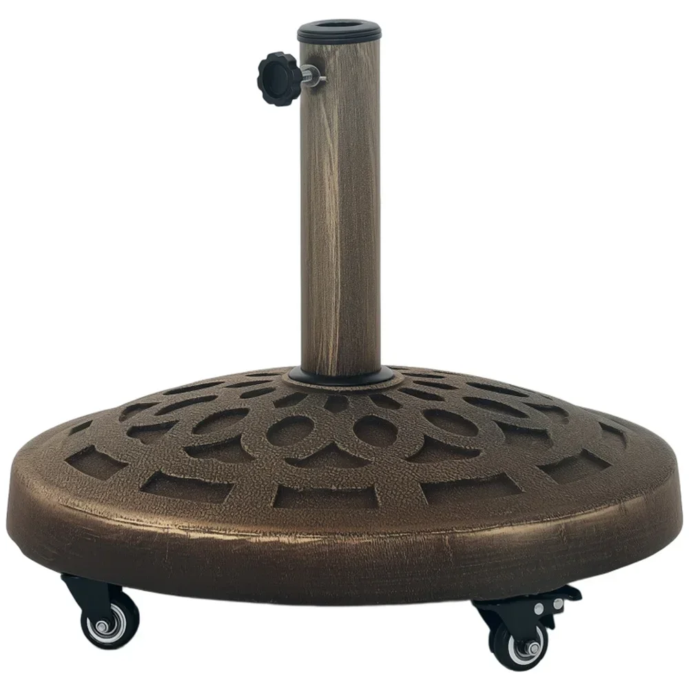 

46 Lb Heavy Duty Round Patio Base Stand For Outdoor Market Table Umbrella, Bronze