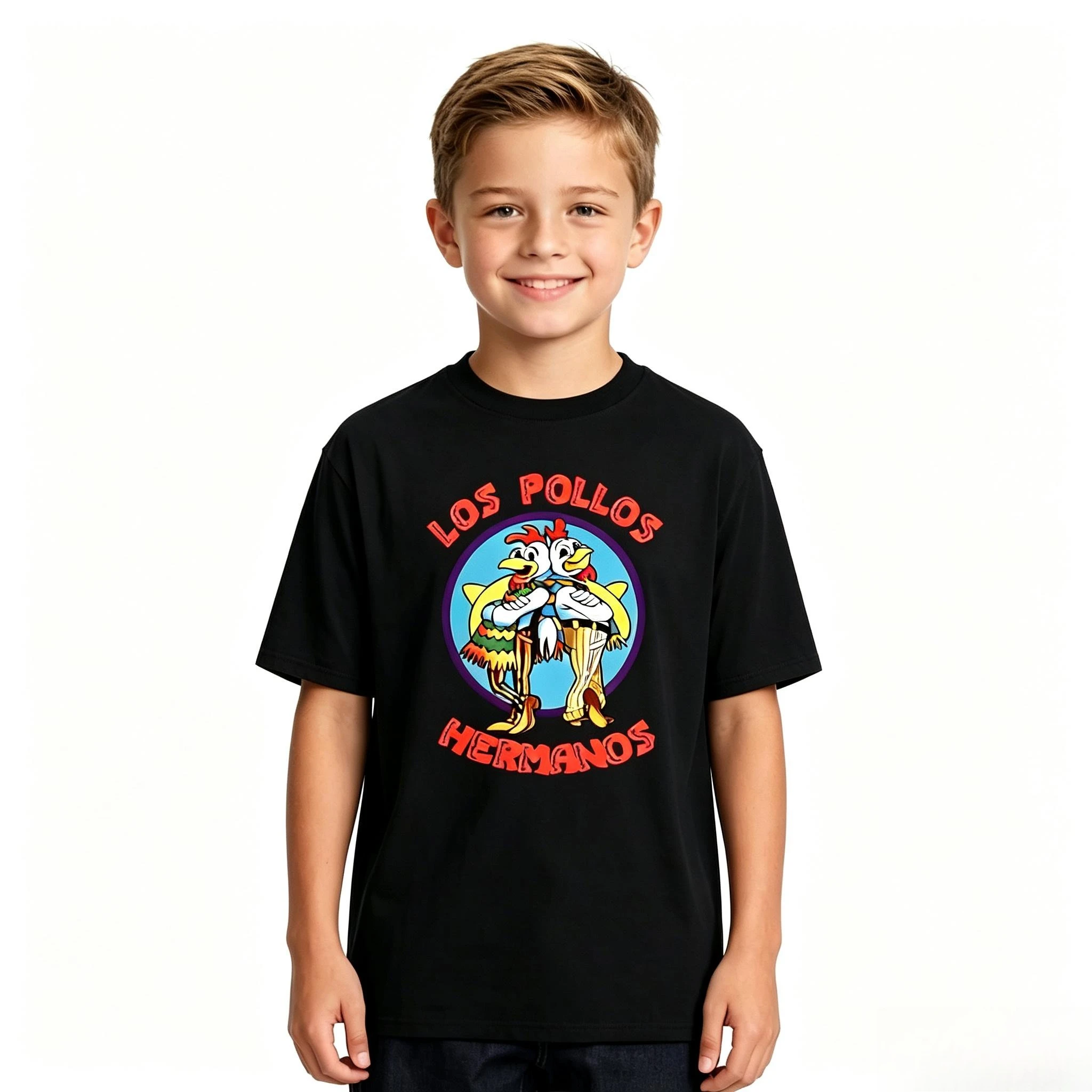 YOURBRAND Men Summer Short Sleeve T-shirt, High Quality Cotton Blend Breaking Bad LOS POLLOS Hermanos Print Casual Graphic Tee