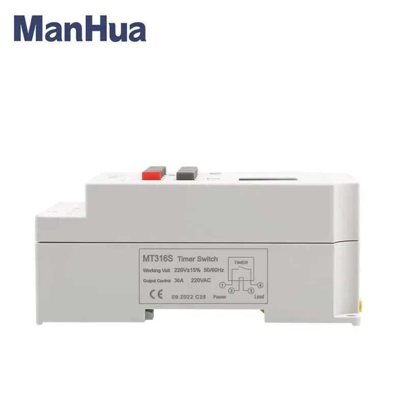 ManHua 220V 30A MT316S Input 7 Days Programmable 24hrs TIMER SWITCH Time Relay Output