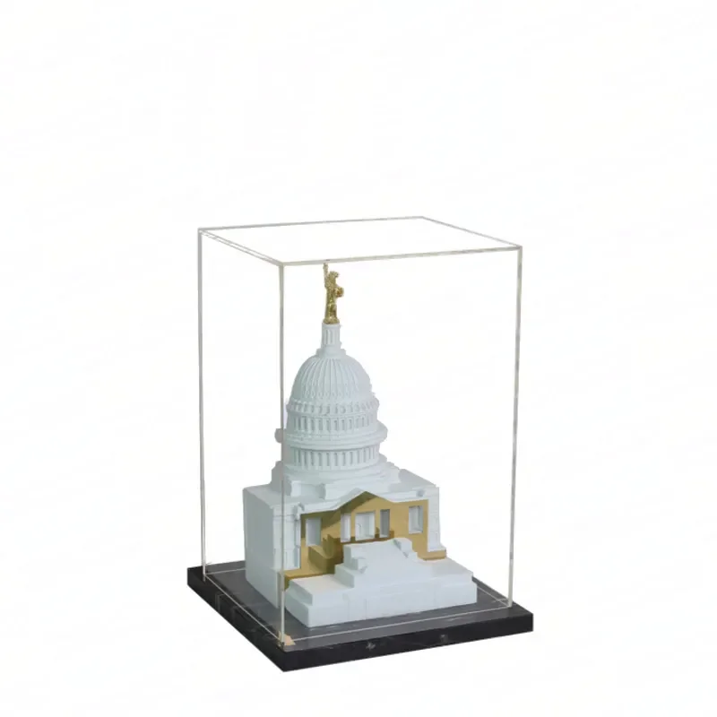 Modern Minimalist Marble Base Acrylic Cover Sculpture Relief Art Model for Living Room Study Home Decor Ornament Display