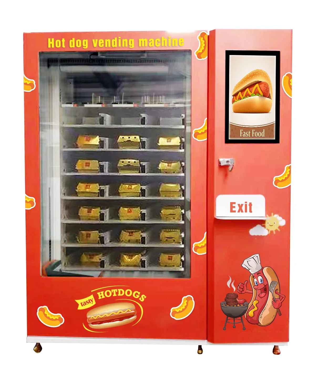 Heated Hot Food Pizza  Hamburger Sandwich Smart Pizza Maker  Automatic Smart Hot Dog Vending Machines Model